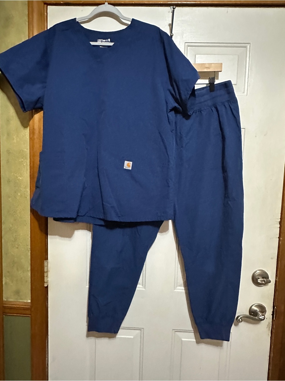 Carhartt Force Modern Fit 2XL Top/ XL Pet Jogger Pants Womens Scrubs Navy Blue